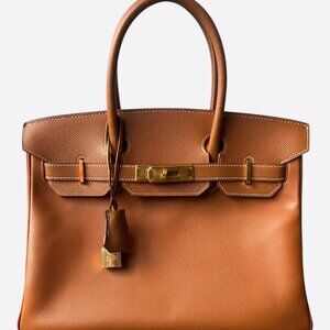 Hermes Brown Epsom & Gold Hardware Birkin 30